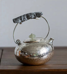 Handwork silver teapot TiLiang 手工 银壶 提梁 200cc