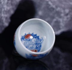 YiPuTang YouLiHong HeTun DunDun Cup 屹朴堂 釉里红 河豚 墩墩杯