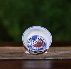 YongMingShangWan YouLiHong YuZao  LuShi Cup  永明尚玩 釉里红 鱼藻 炉式杯