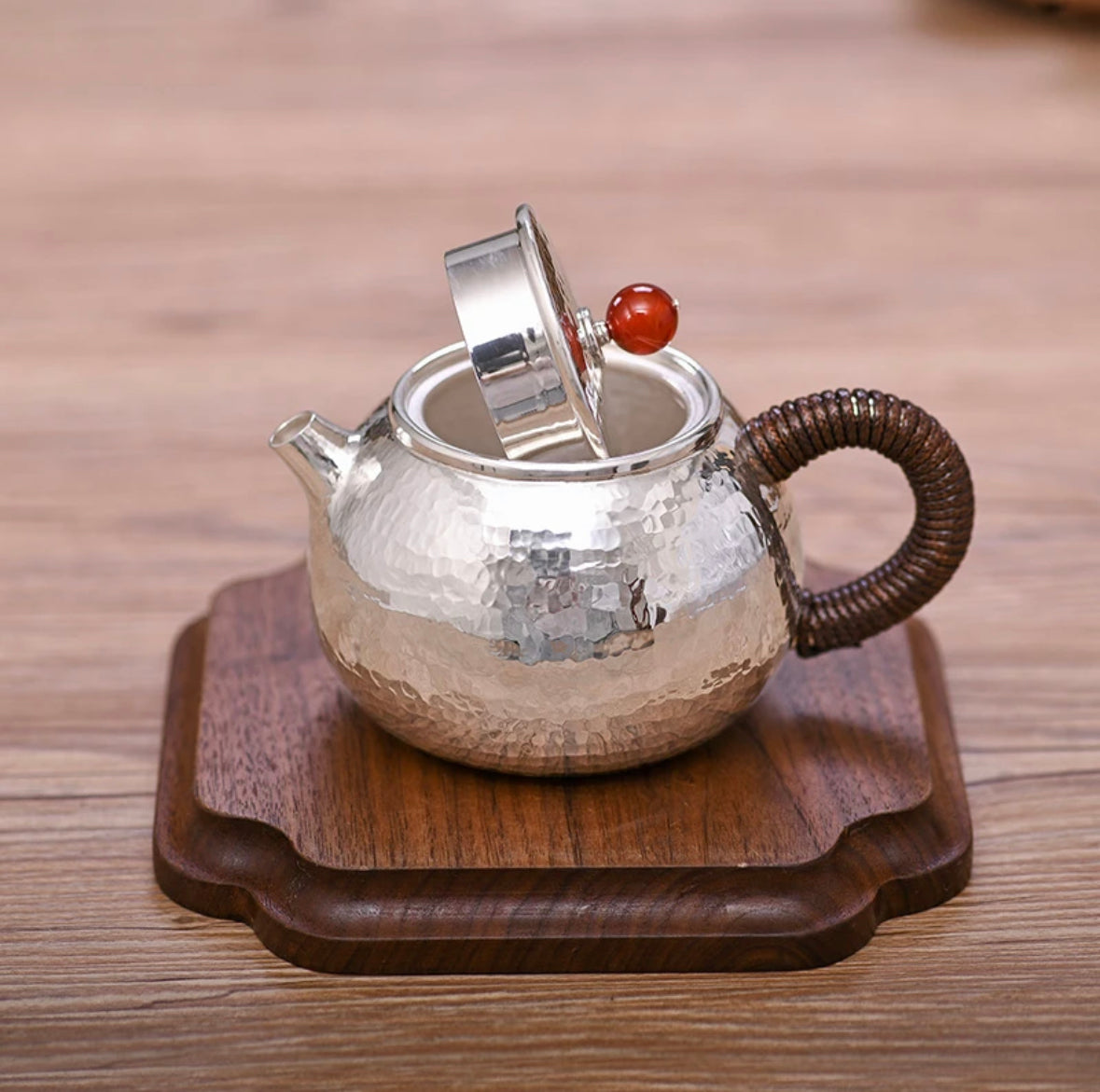 GuiYinTang  Handwork silver teapot  PingGaiQiuYue 归银堂  手工 银壶 平盖秋月 375cc