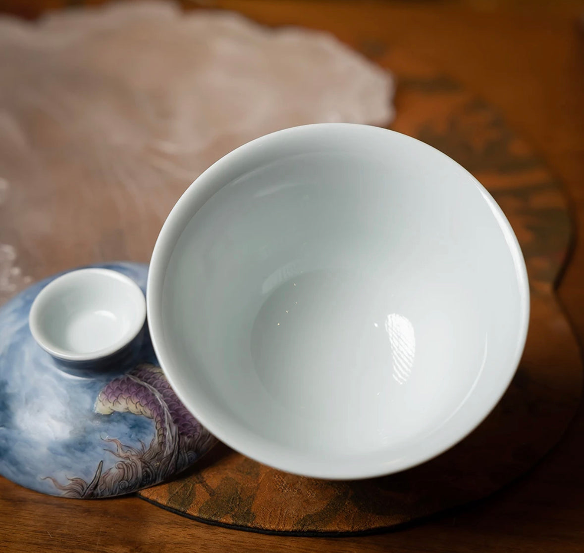 FenCai  ZiLong GaiWan  粉彩 紫龙盖碗